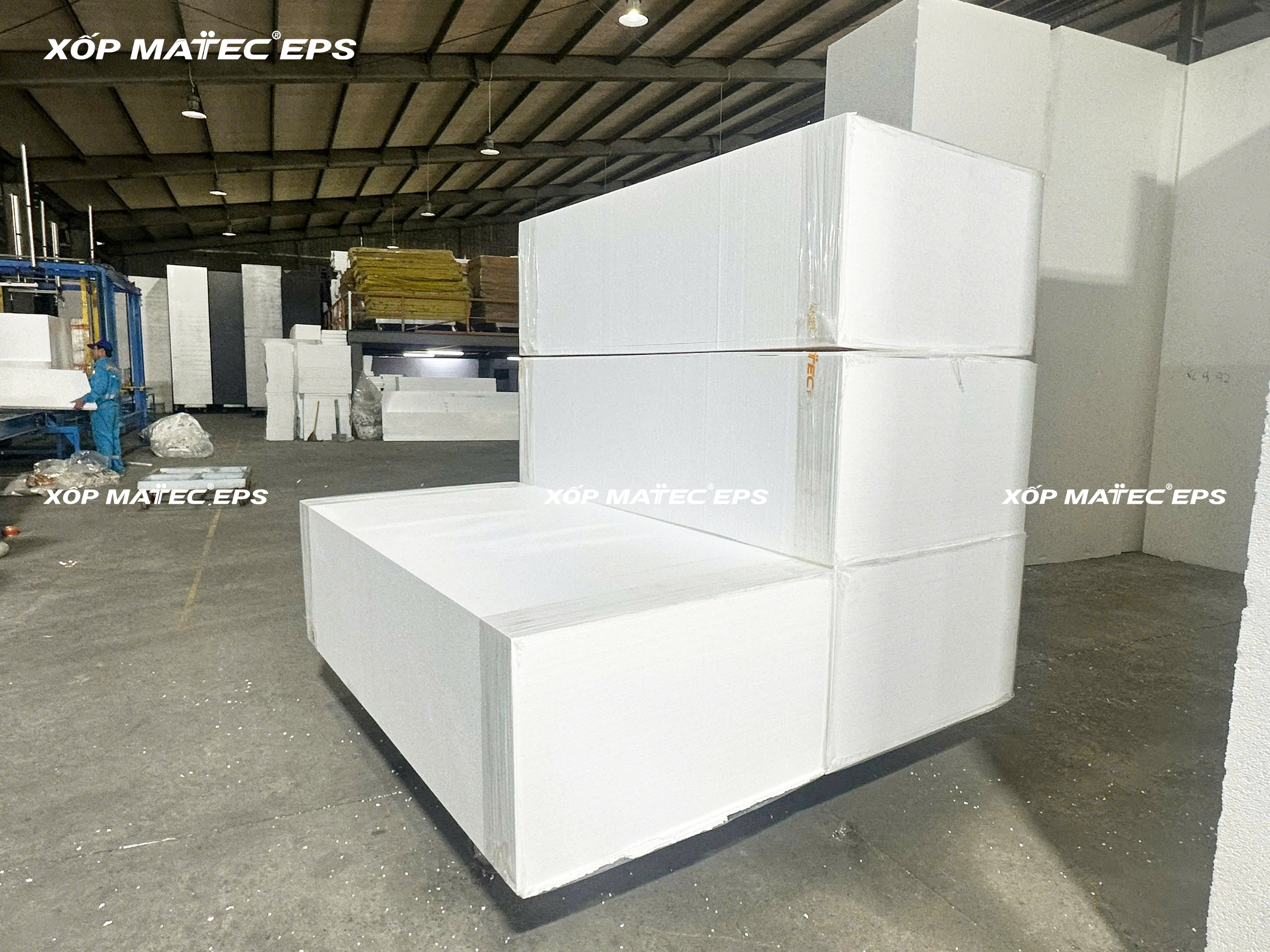 Xốp EPS Chống Cháy Lan Hạt Trắng - Xốp Cách Nhiệt Nền Kho Lạnh